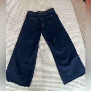 Zara Navy Wide-Leg Jeans